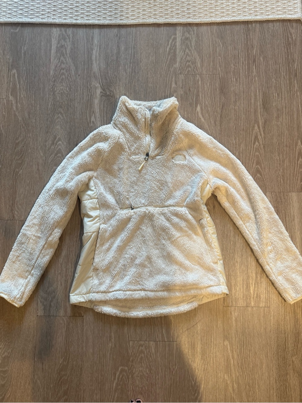 The North Face Cream Sherpa Half-Zip Pullover- women’s size medium